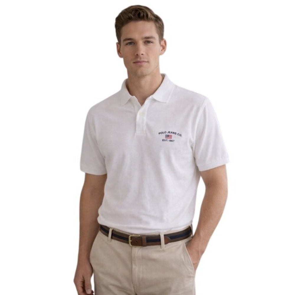 White Polo Shirt M Country Club Preppy Golf Academia‎ Ralph Lauren Polo Jeans Co